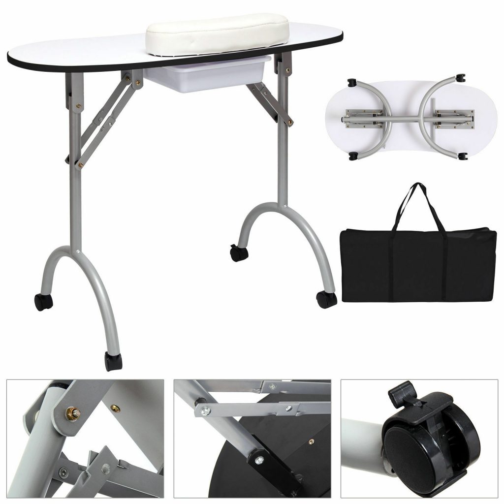 Manicure Foldable Table with Carrying Case