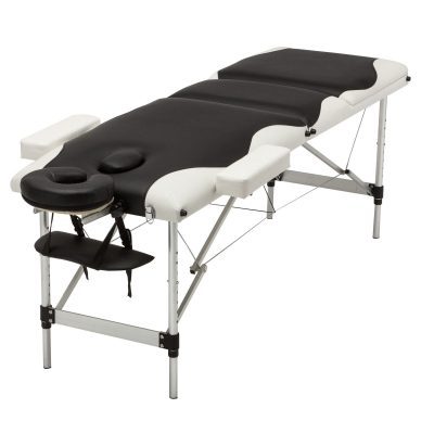 White & Black Portable Aluminum Massage Table