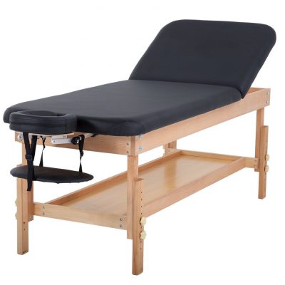 Stationary Black Massage Table with Incline
