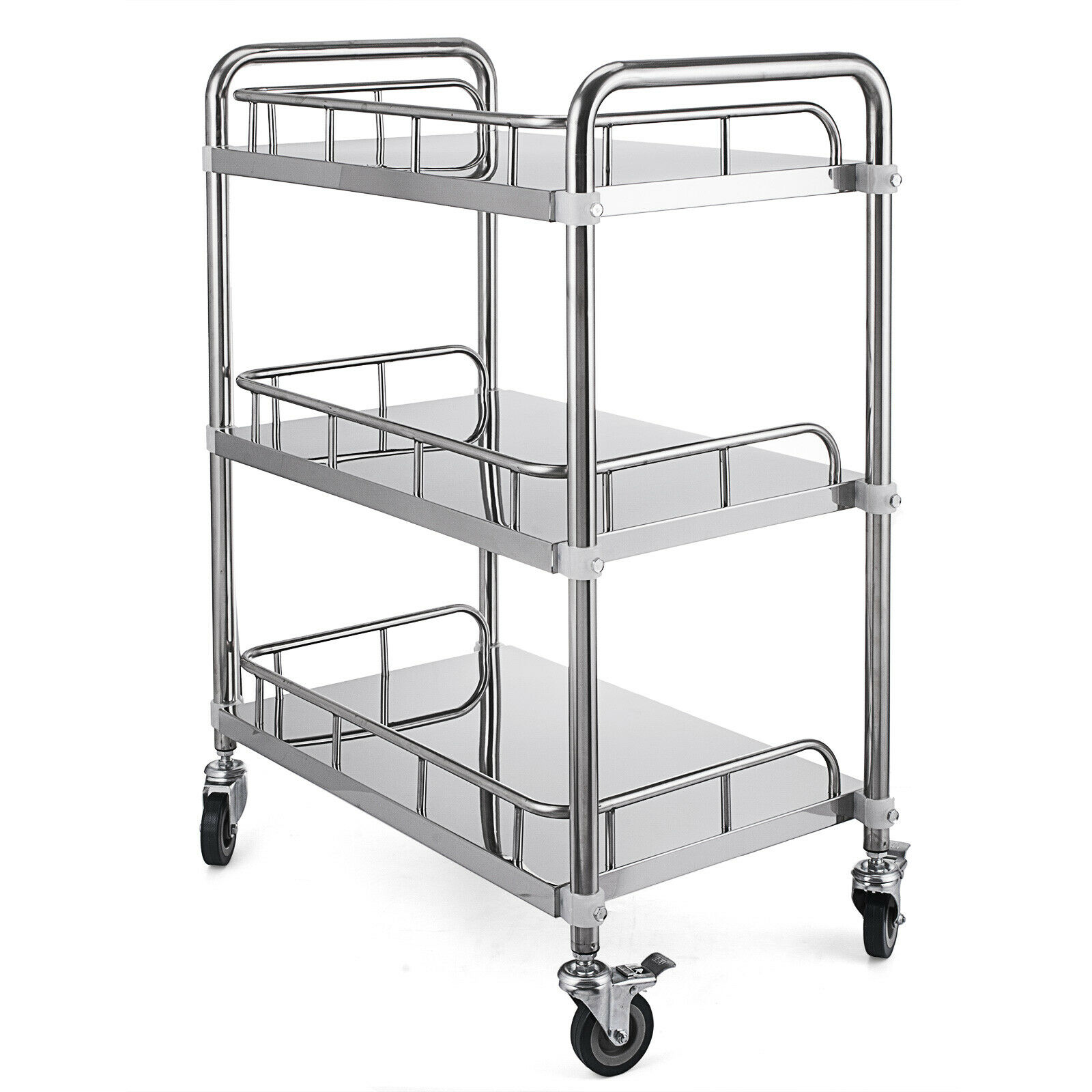 Medical Supply Cart Stainless Steel with Wheels & Locks