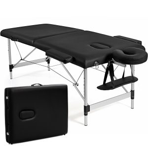 Mobile Aluminum Portable Massage Table for Salons  – Black